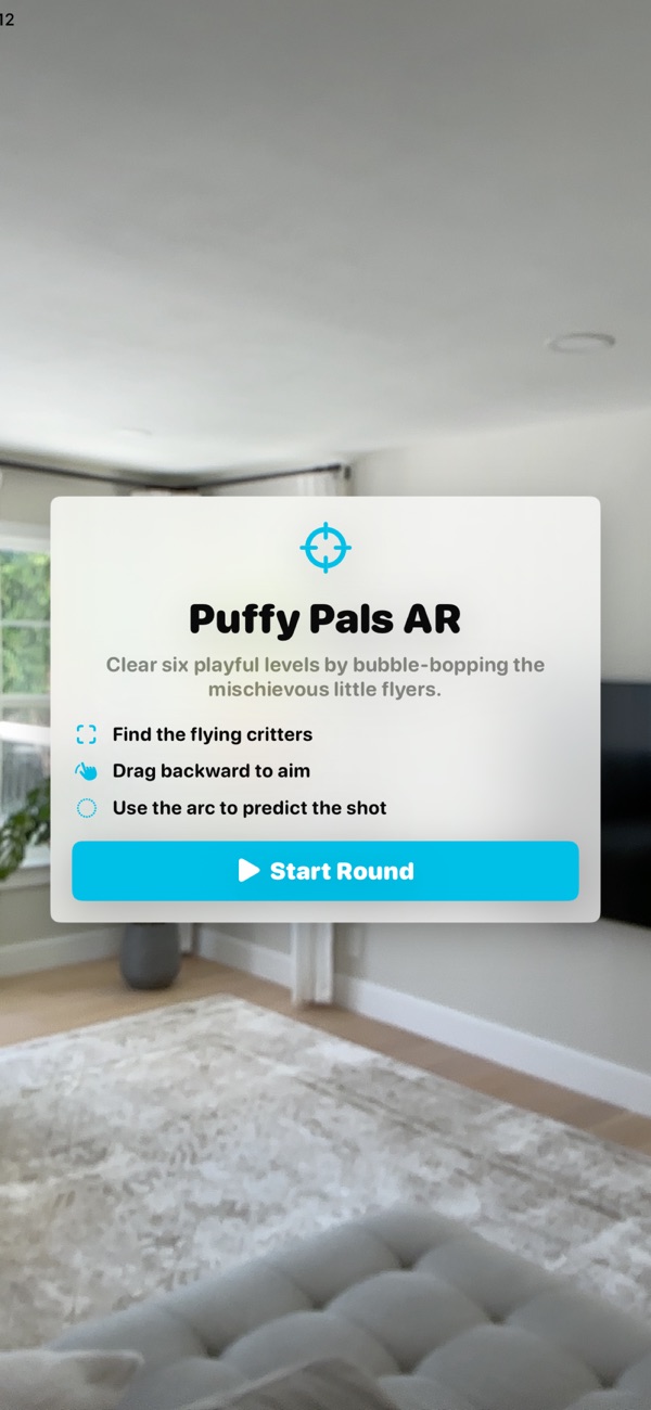 Puffy Pals AR 开始画面