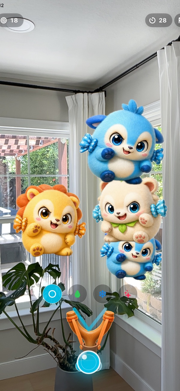 Puffy Pals AR 目标画面