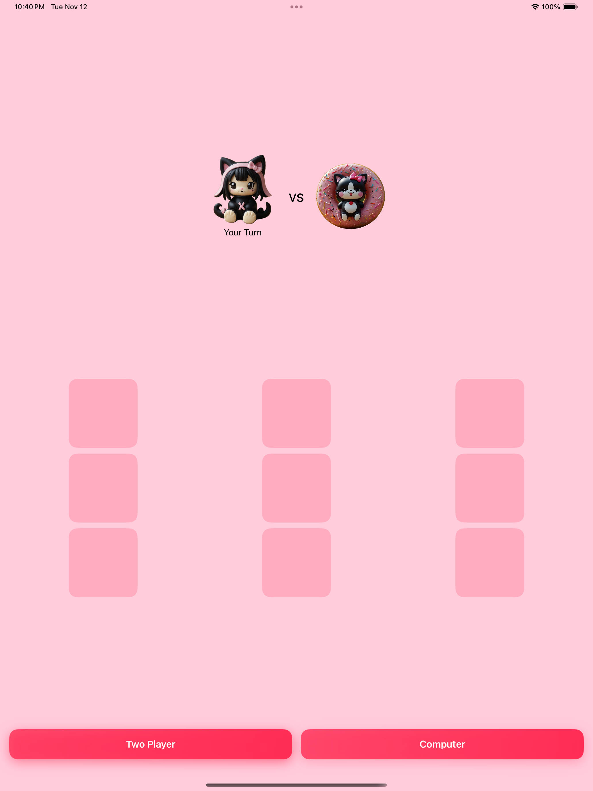Cute Tic Tac Toe Fun gameplay on iPad