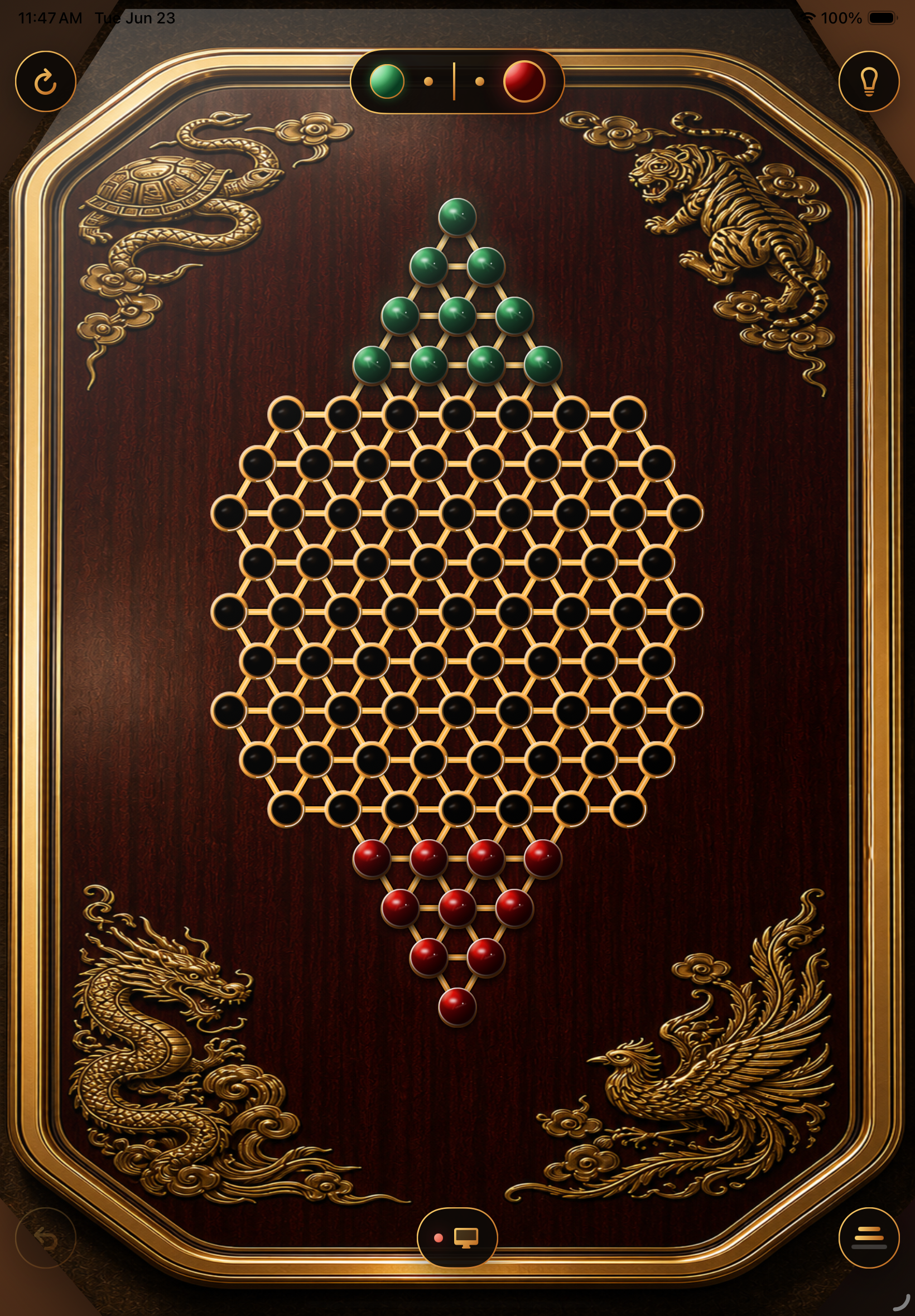 Duo Chinese Checkers Lite board on iPad