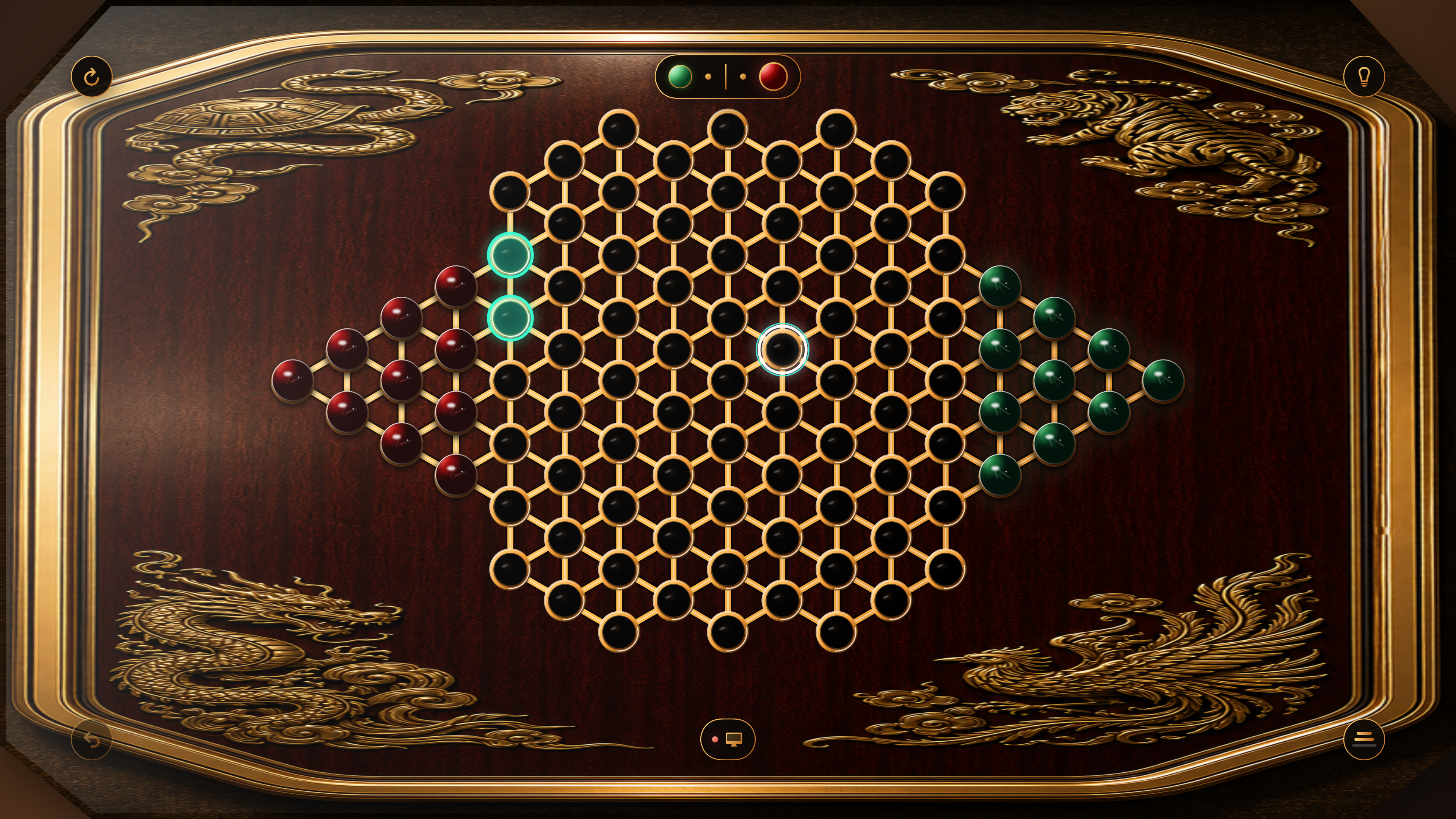 Duo Chinese Checkers horizontal board on Apple TV